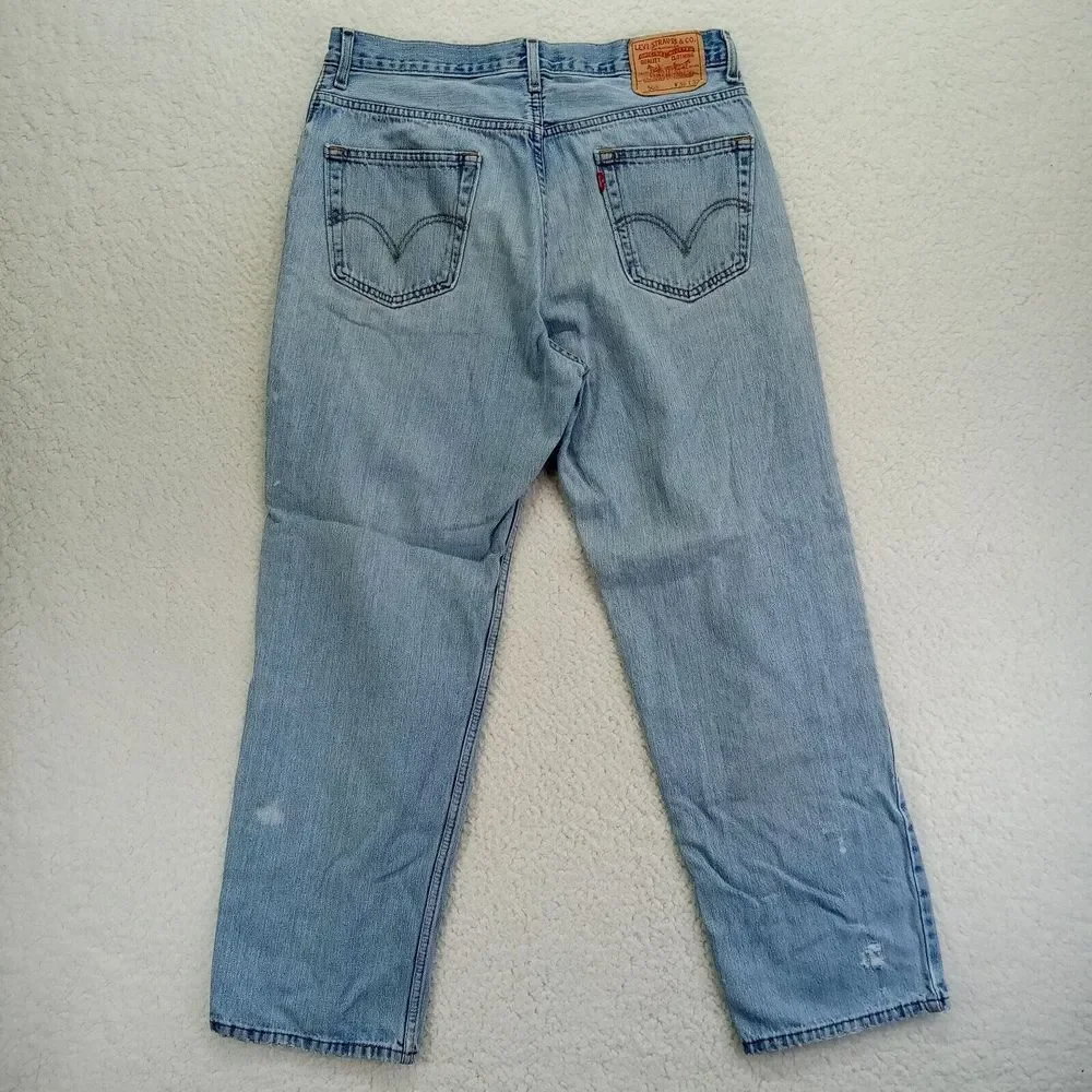 VTG Levis 505‎ Jeans Mens 36x32 Straight Regular Fit Cotton Denim Light Wash